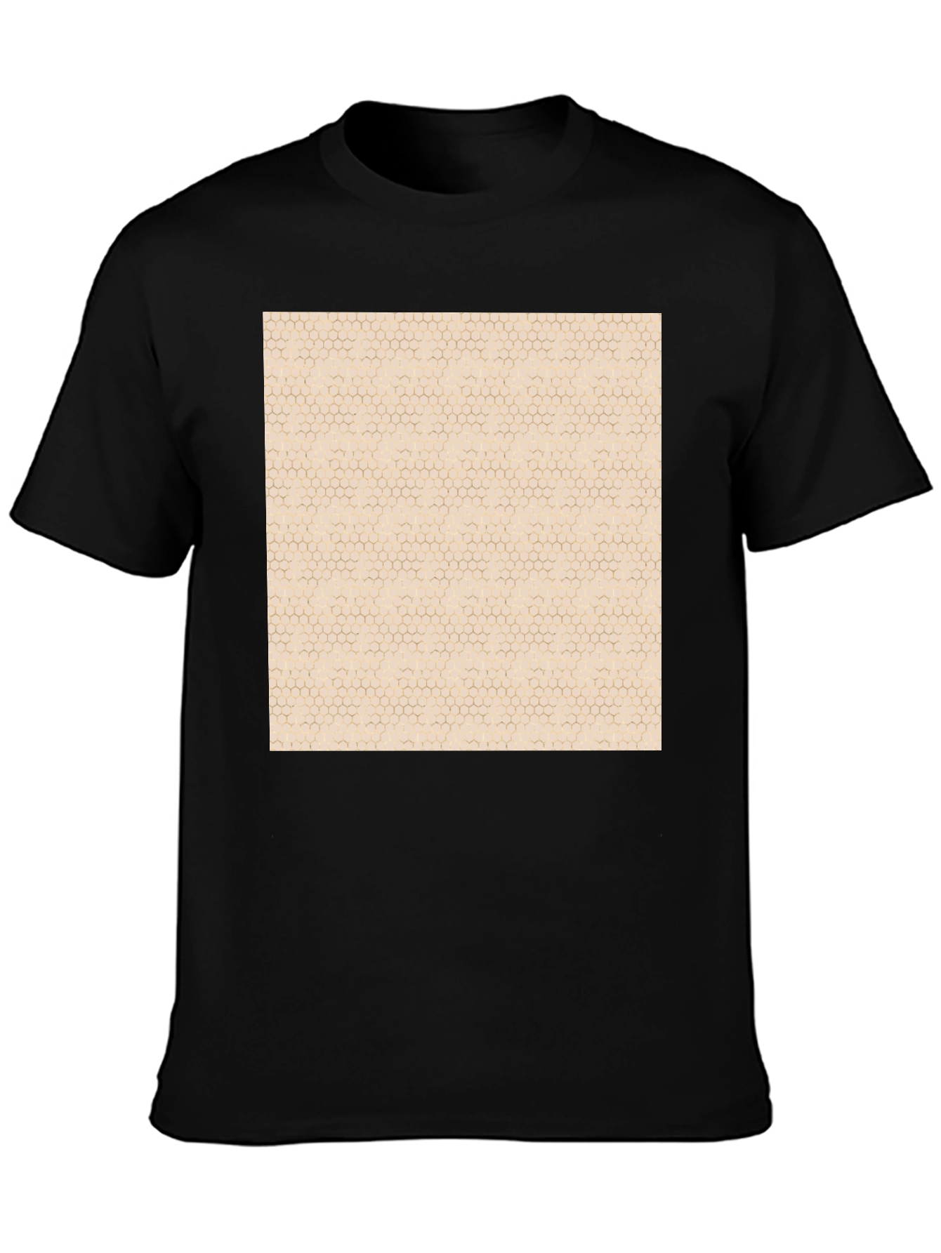 Honeycomb Pattern Graphic Tee - Modern Casual Style