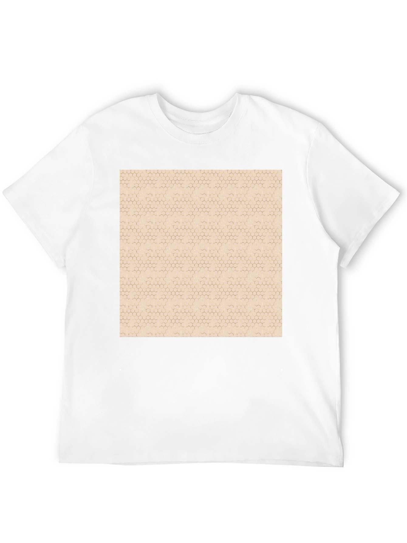Honeycomb Pattern Graphic Tee - Modern Casual Style