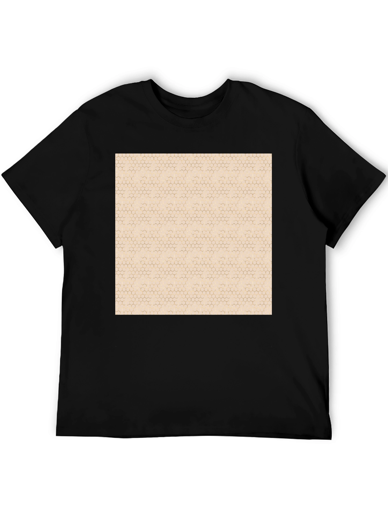 Honeycomb Pattern Graphic Tee - Modern Casual Style