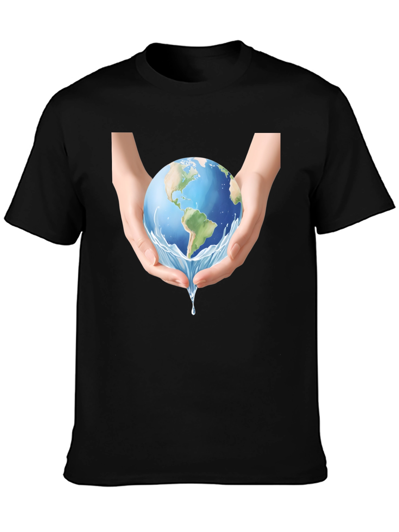 Earth in Hands Graphic Tee - Black