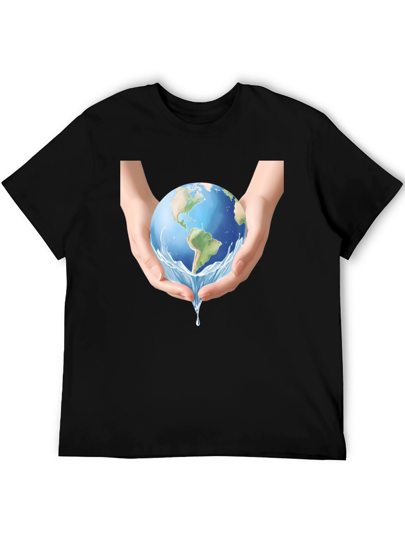 Earth in Hands Graphic Tee - Black