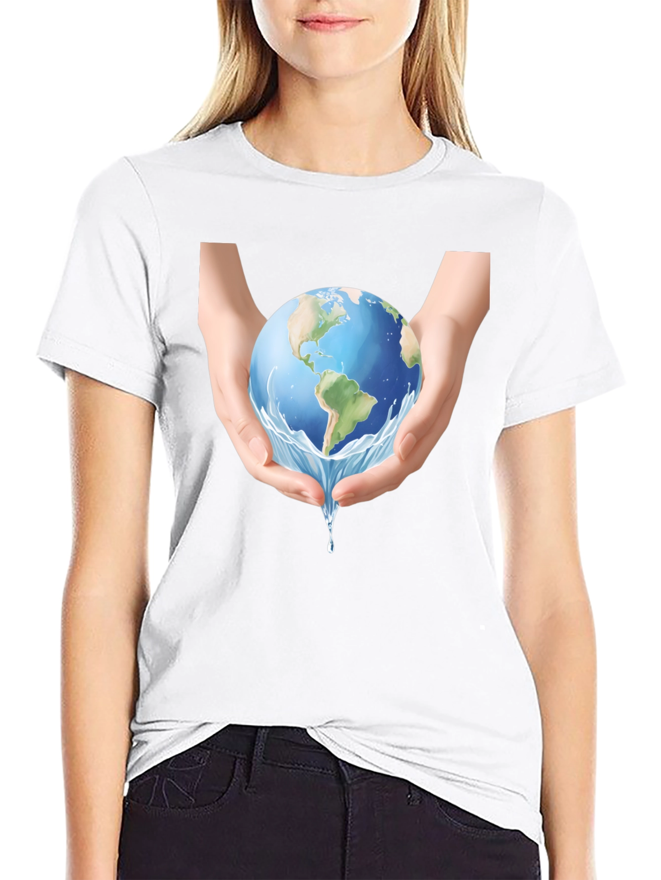 Earth in Hands Graphic Tee - Black