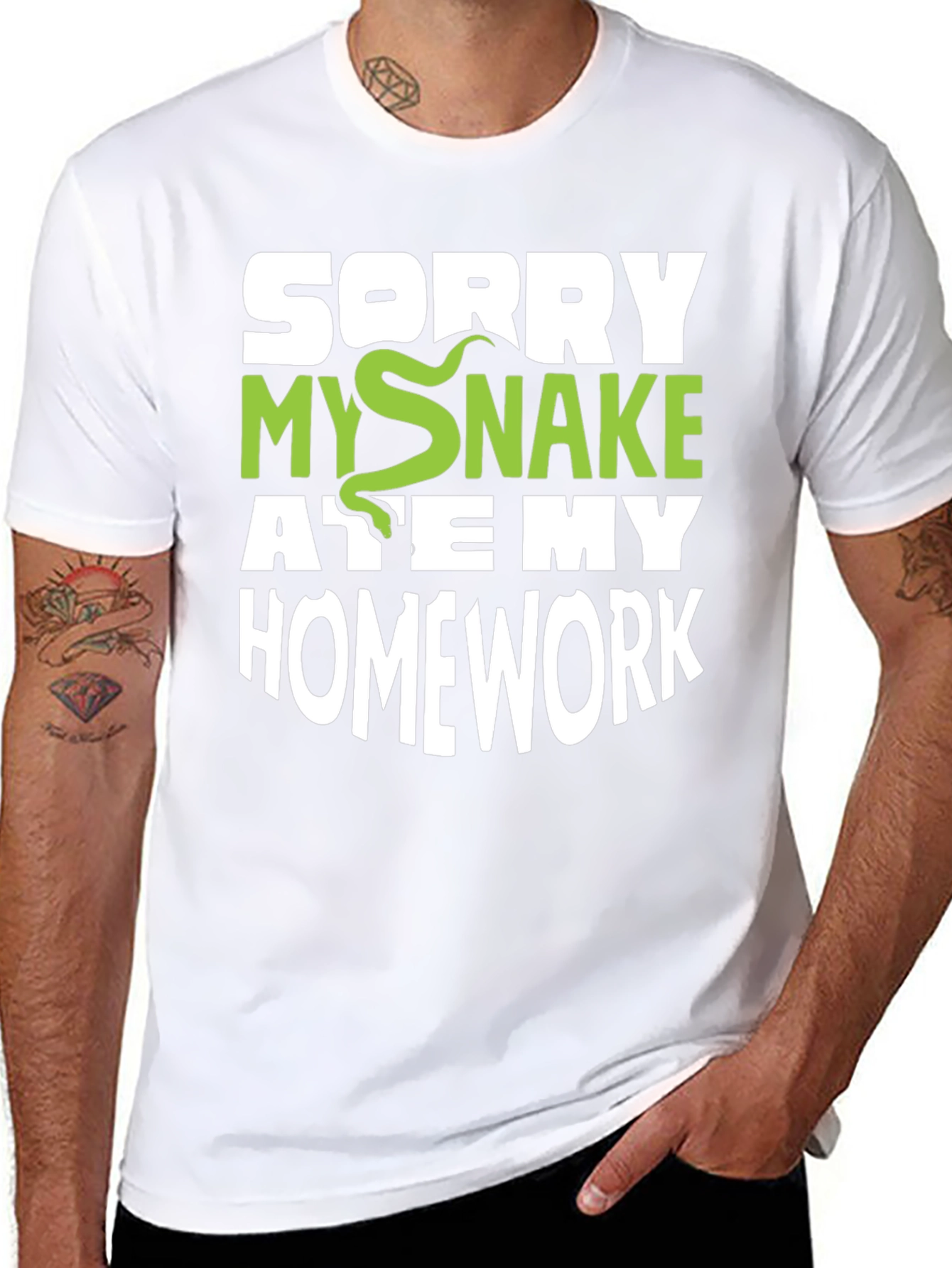 Funny Snake Ate My Homework Graphic T-Shirt