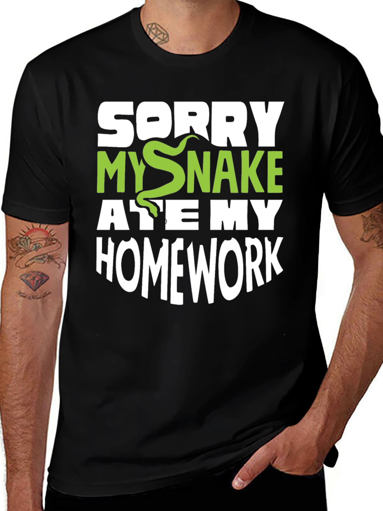 Funny Snake Ate My Homework Graphic T-Shirt