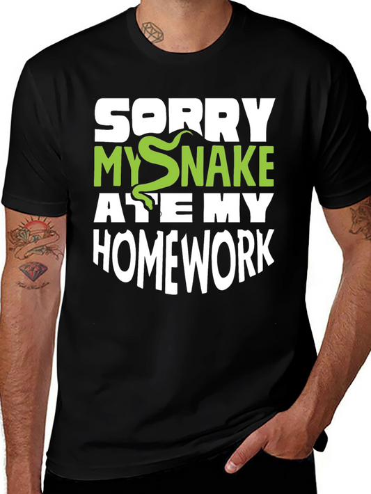 Funny Snake Ate My Homework Graphic T-Shirt