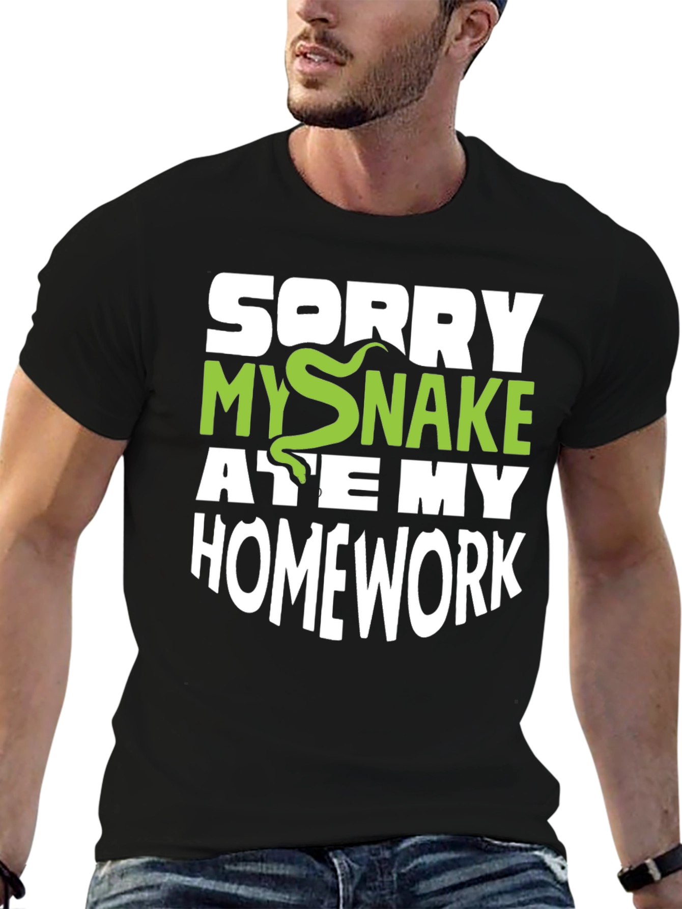 Funny Snake Ate My Homework Graphic T-Shirt