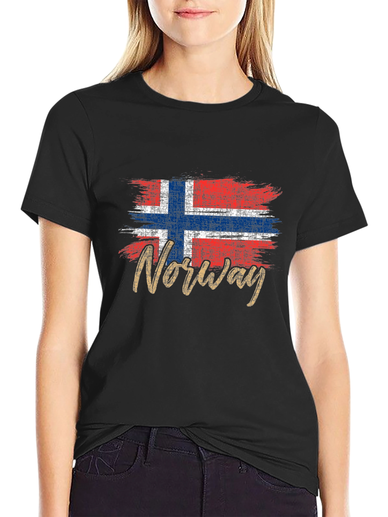 Norway Flag Grunge Style Graphic T-Shirt