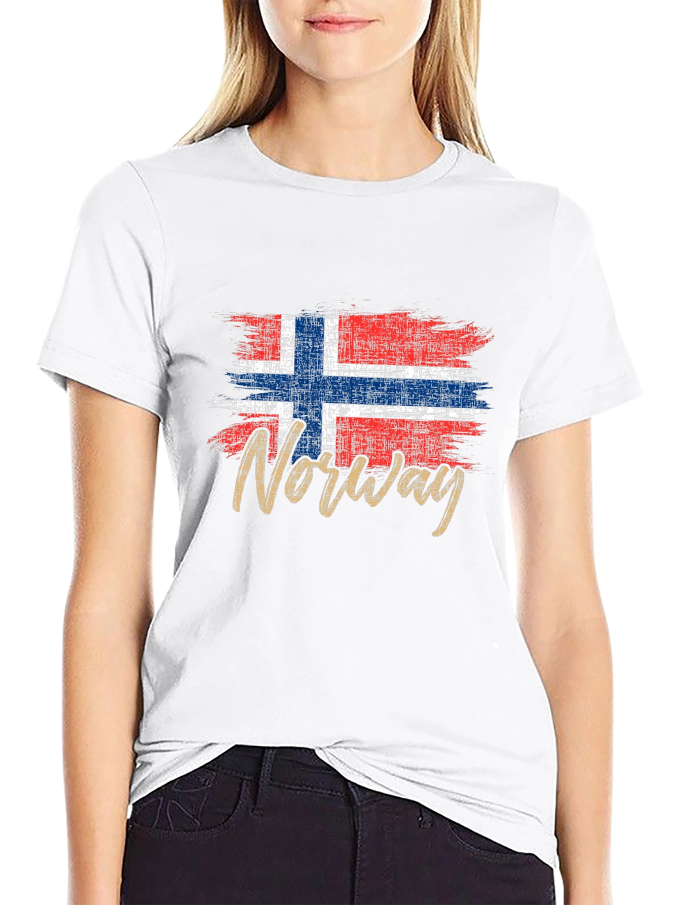 Norway Flag Grunge Style Graphic T-Shirt