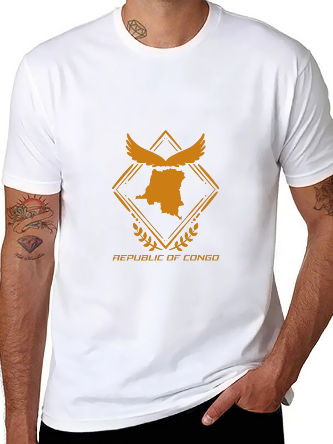 Republic of Congo Graphic Tee - Black Crew Neck