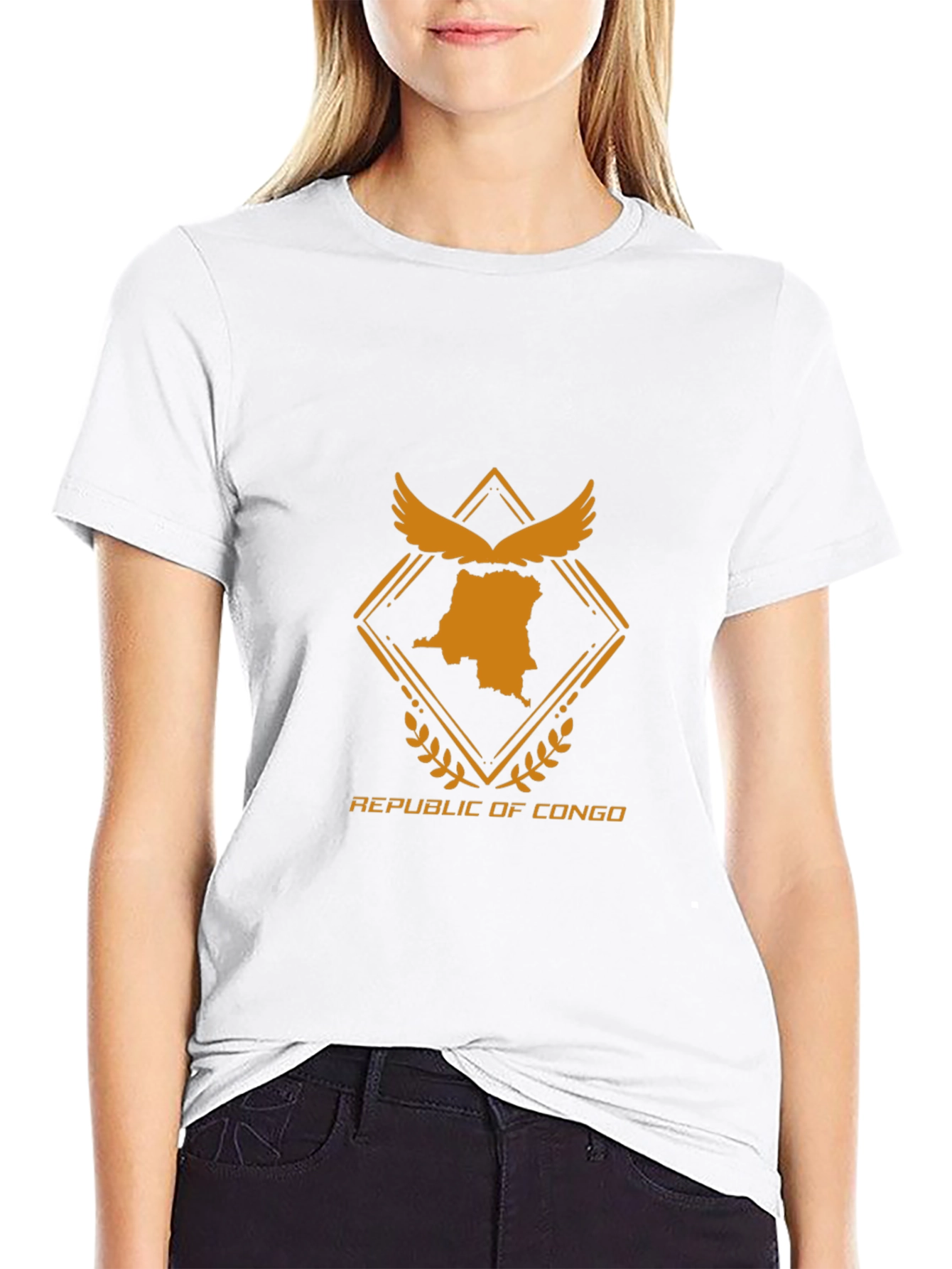 Republic of Congo Graphic Tee - Black Crew Neck