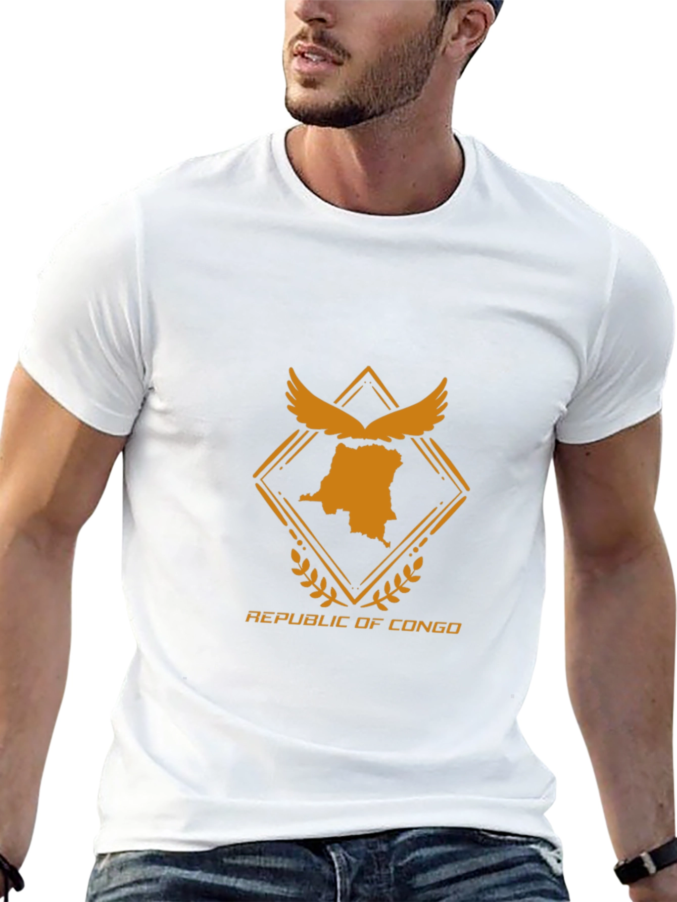 Republic of Congo Graphic Tee - Black Crew Neck