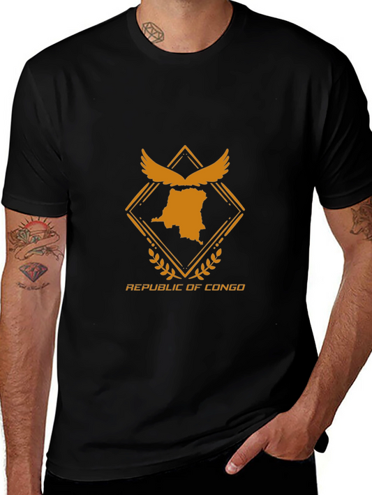 Republic of Congo Graphic Tee - Black Crew Neck