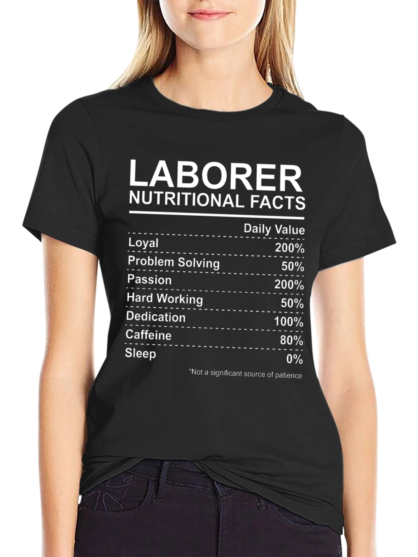 Laborer Nutritional Facts Graphic Tee