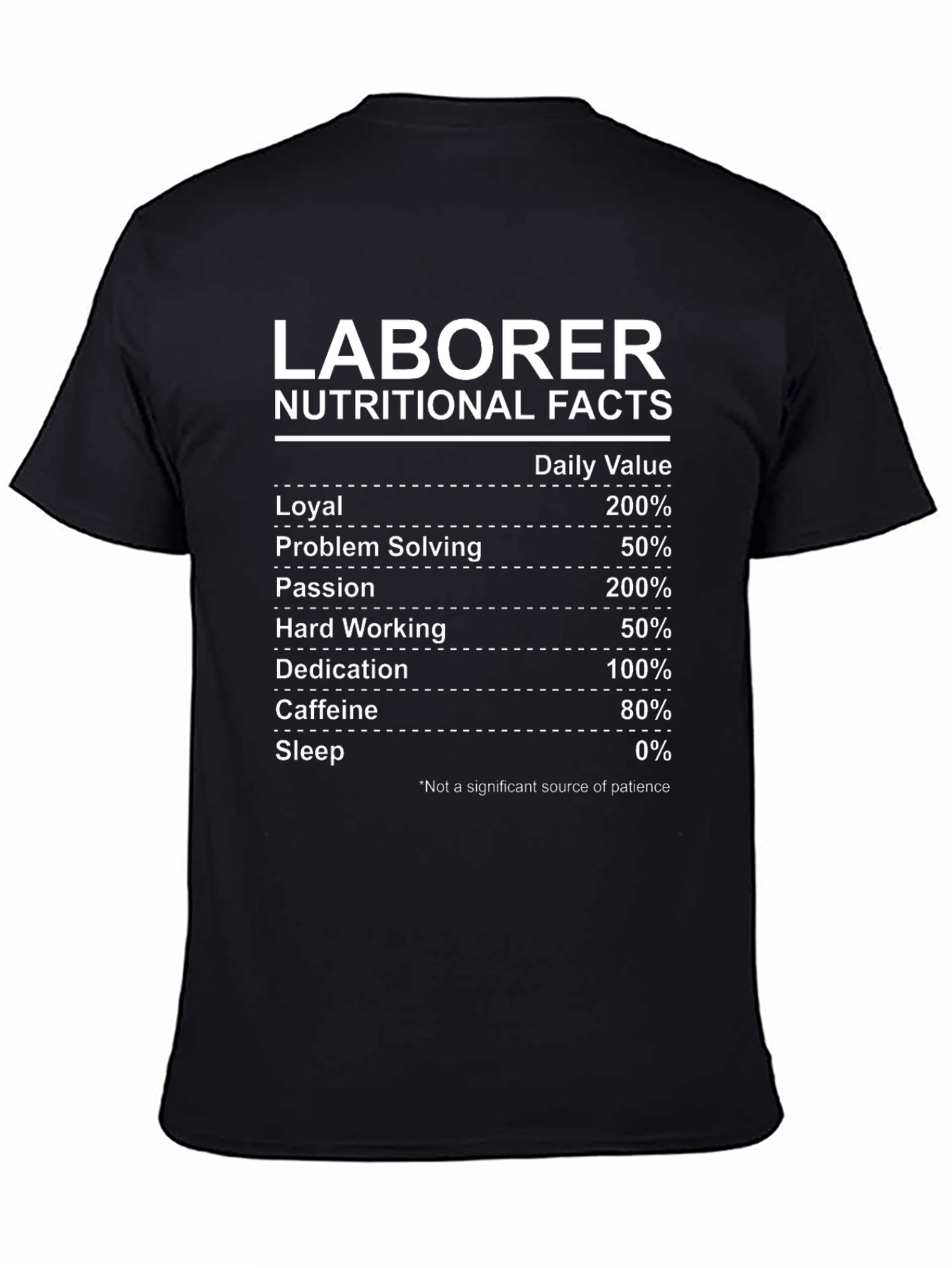 Laborer Nutritional Facts Graphic Tee