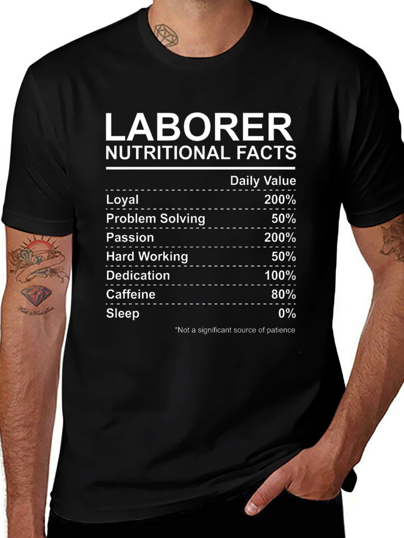 Laborer Nutritional Facts Graphic Tee