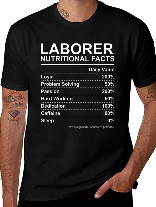 Laborer Nutritional Facts Graphic Tee