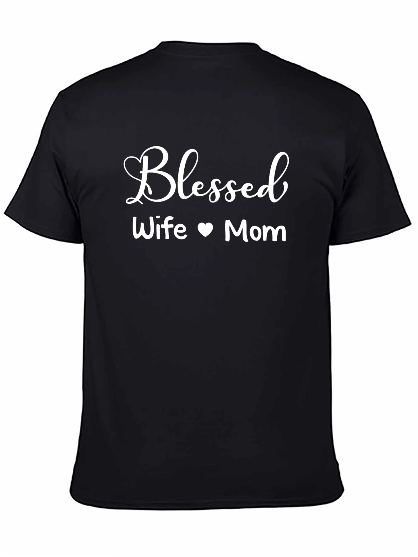 Blessed Wife Mom Graphic Tee - Black