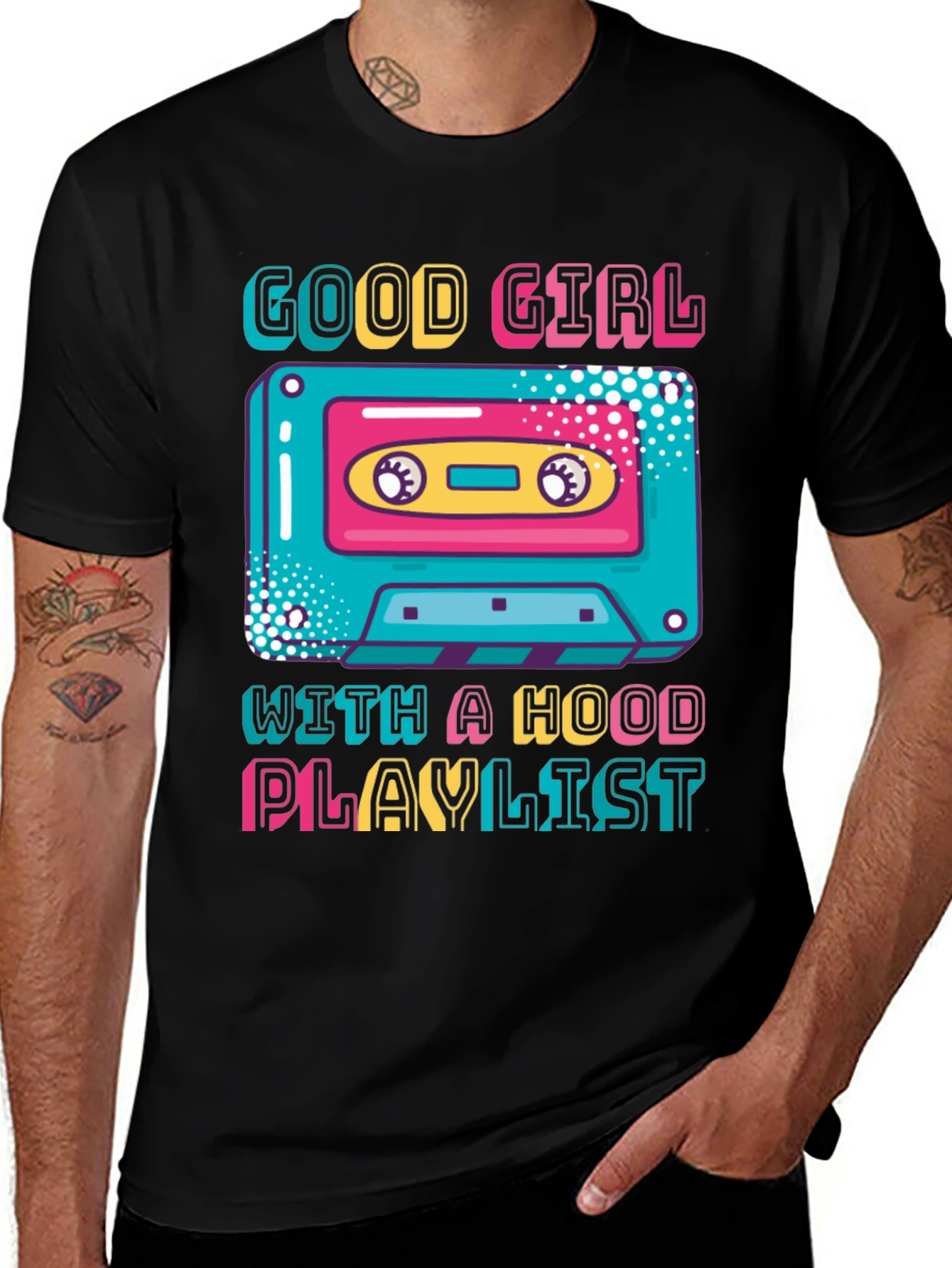 Good Girl Hood Playlist Cassette Graphic Tee