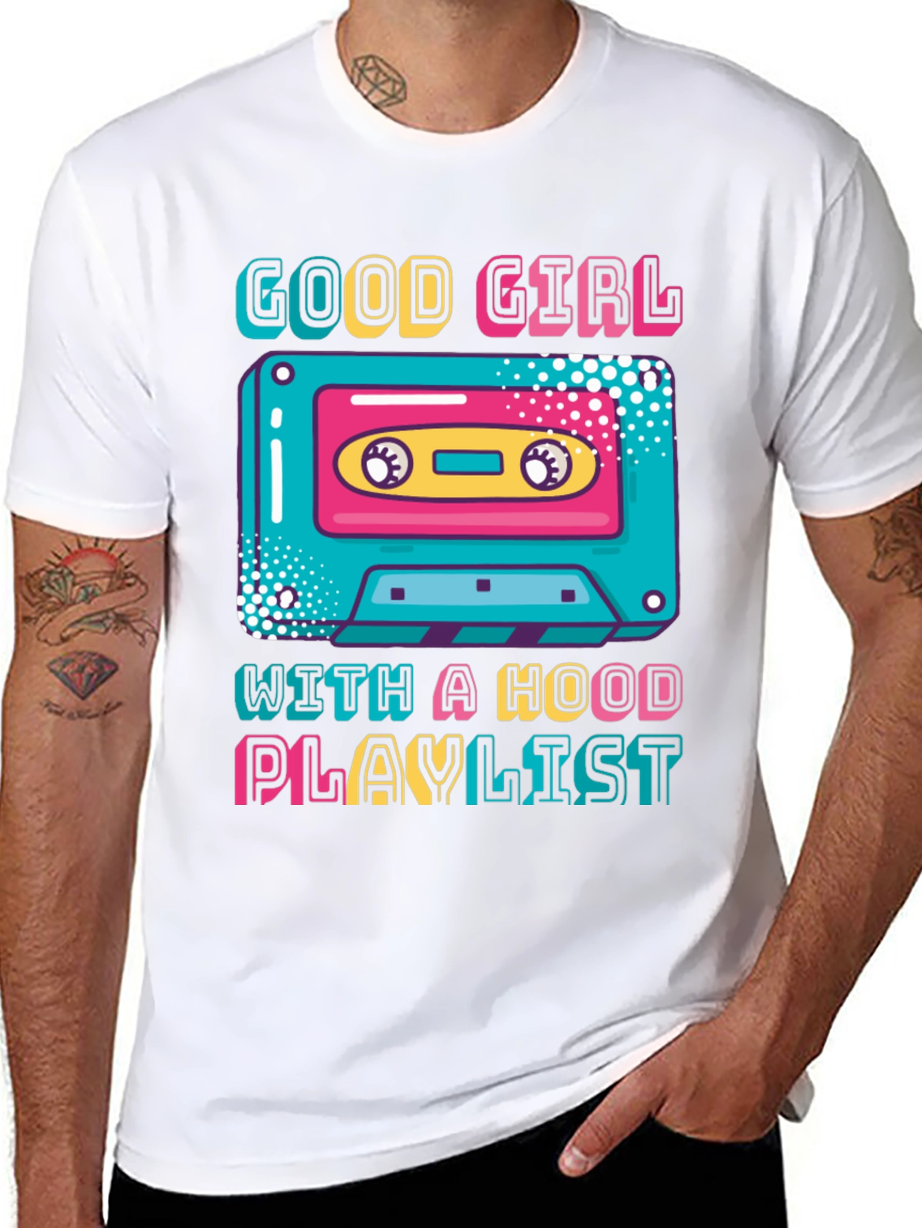 Good Girl Hood Playlist Cassette Graphic Tee