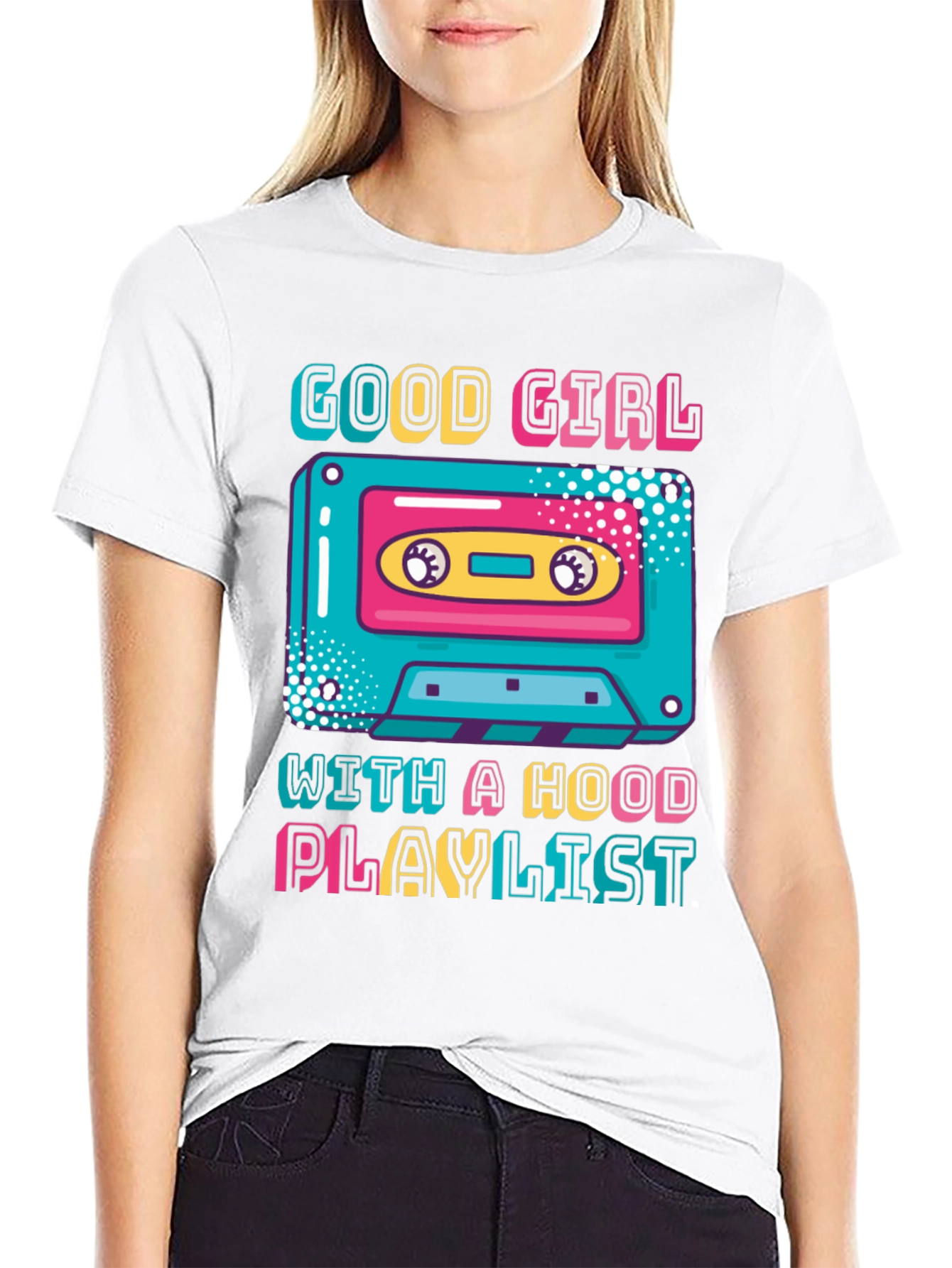 Good Girl Hood Playlist Cassette Graphic Tee