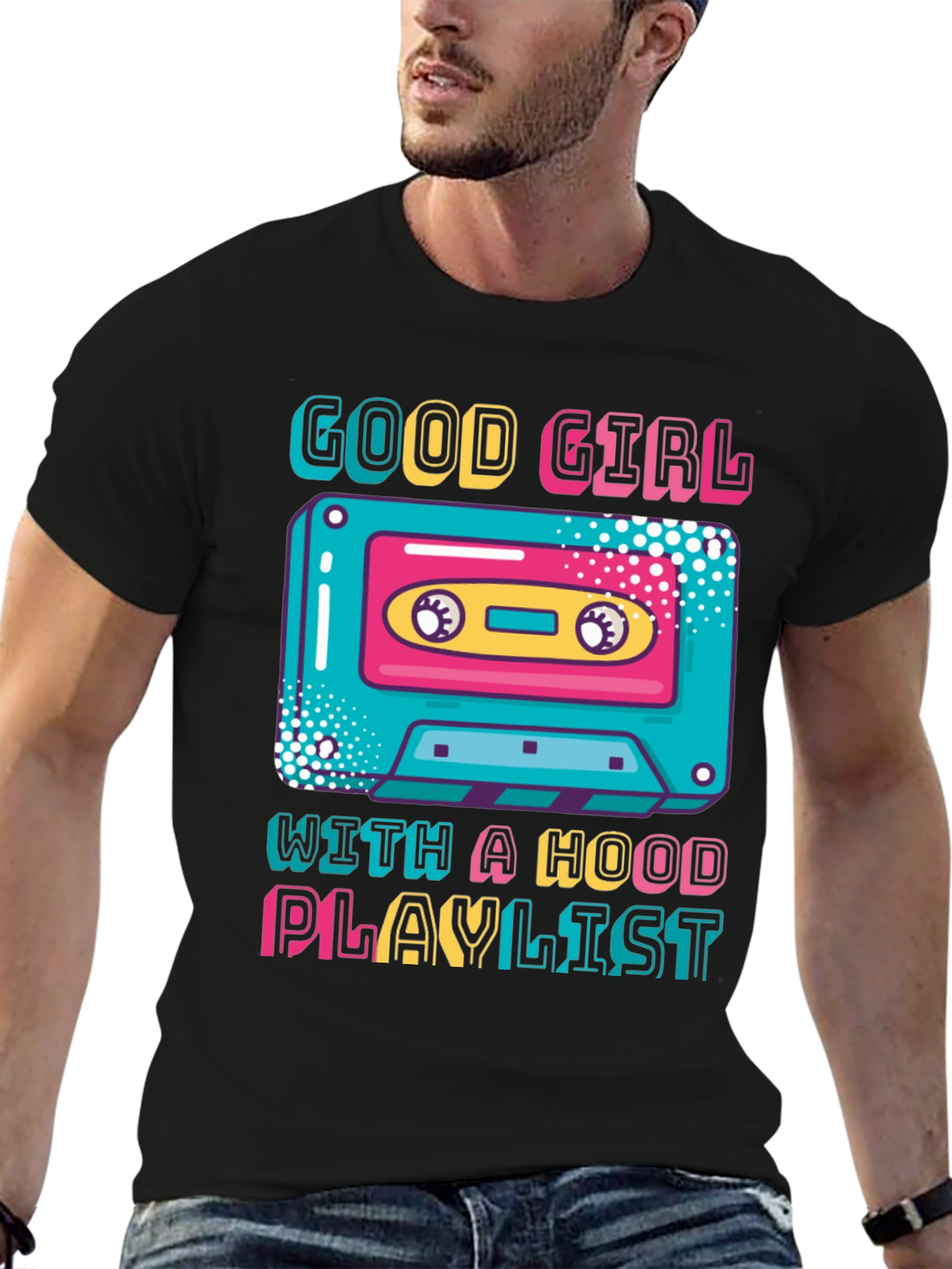 Good Girl Hood Playlist Cassette Graphic Tee