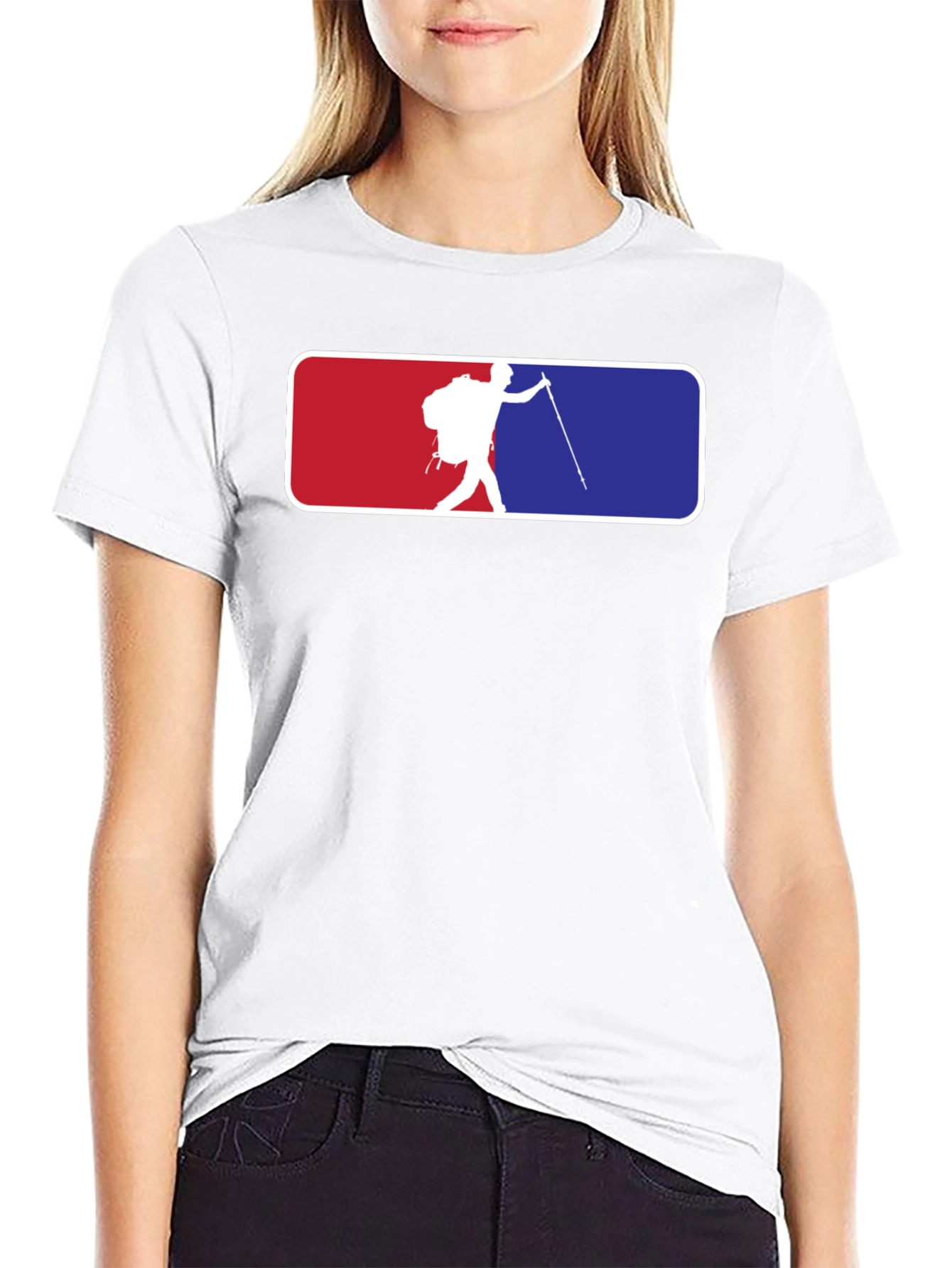 Hiking Adventure T-Shirt - Red & Blue Design