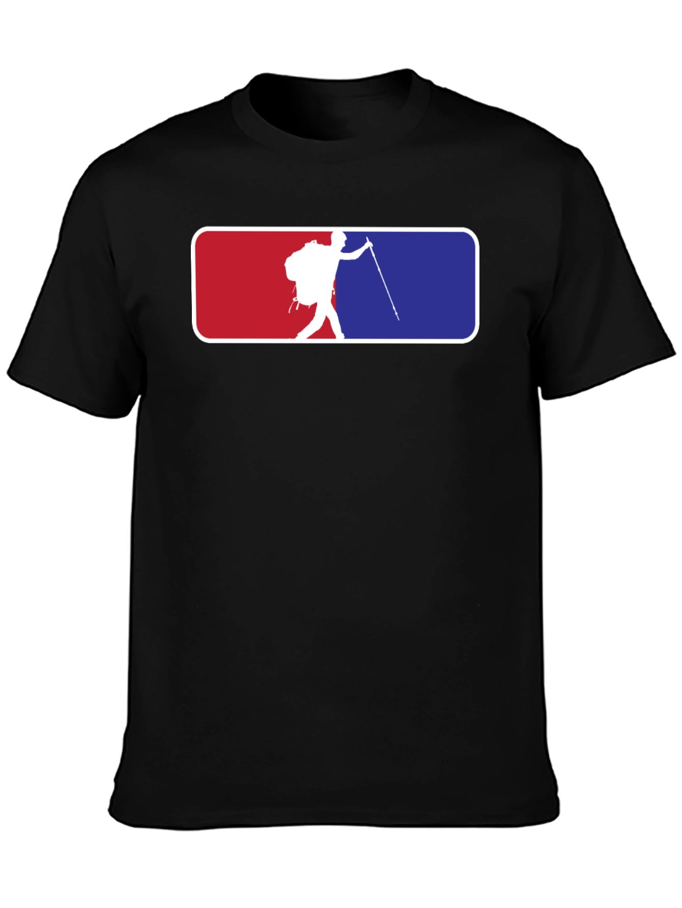 Hiking Adventure T-Shirt - Red & Blue Design