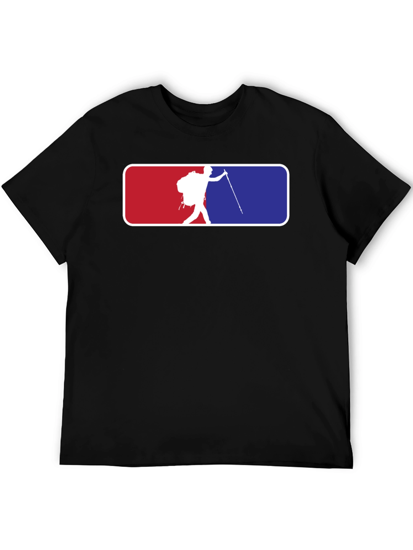 Hiking Adventure T-Shirt - Red & Blue Design
