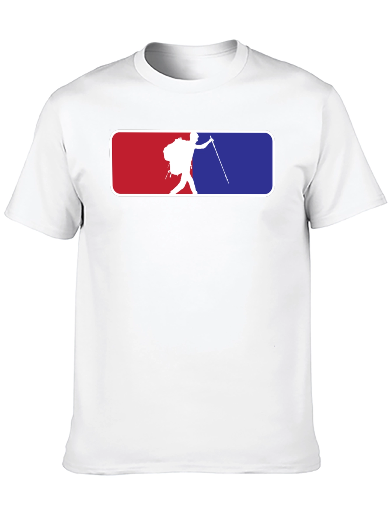 Hiking Adventure T-Shirt - Red & Blue Design