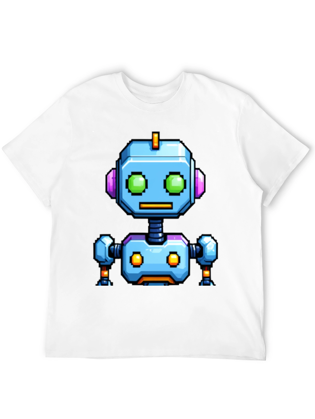 Pixel Art Robot Graphic Tee - Black