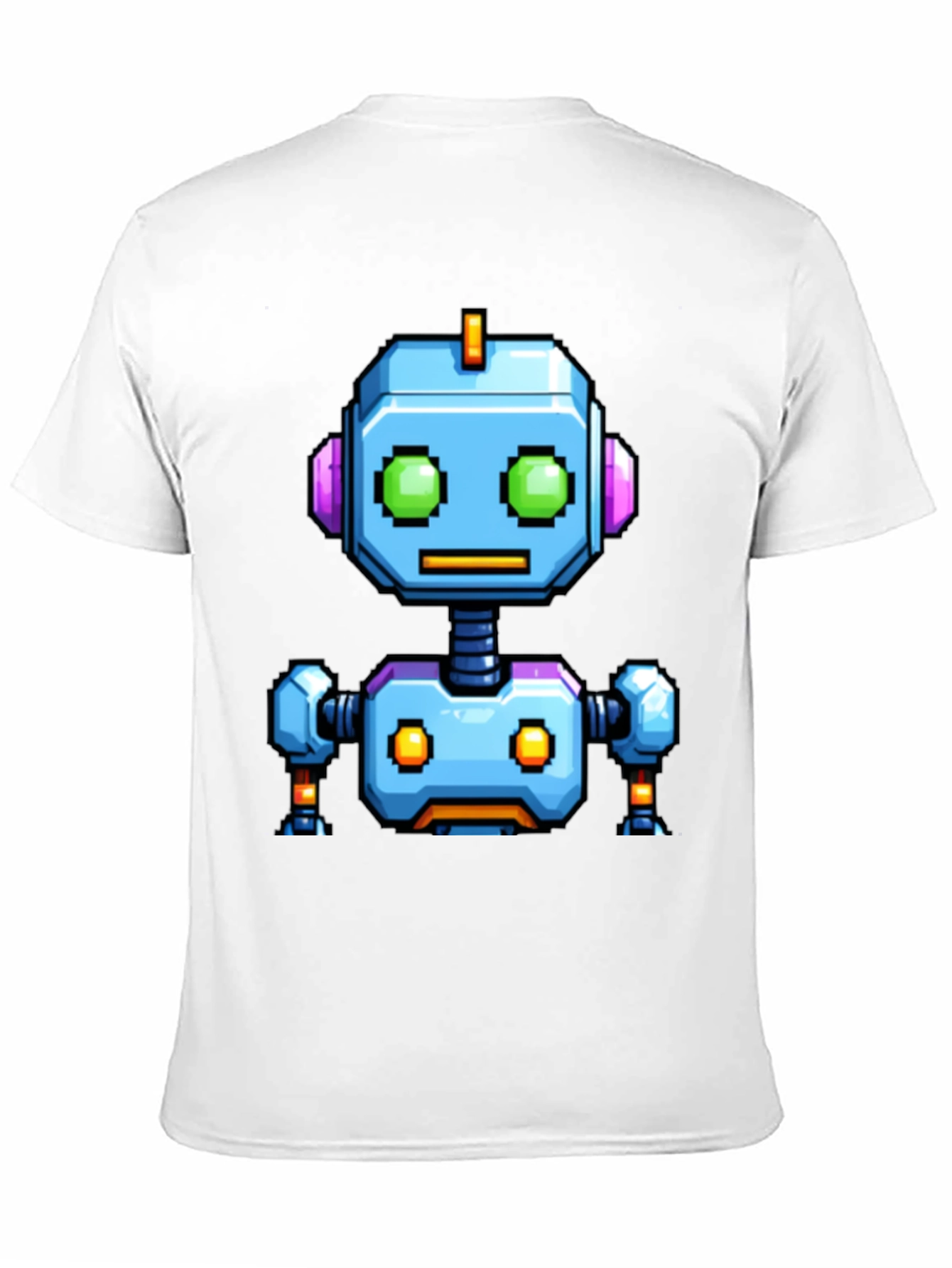Pixel Art Robot Graphic Tee - Black