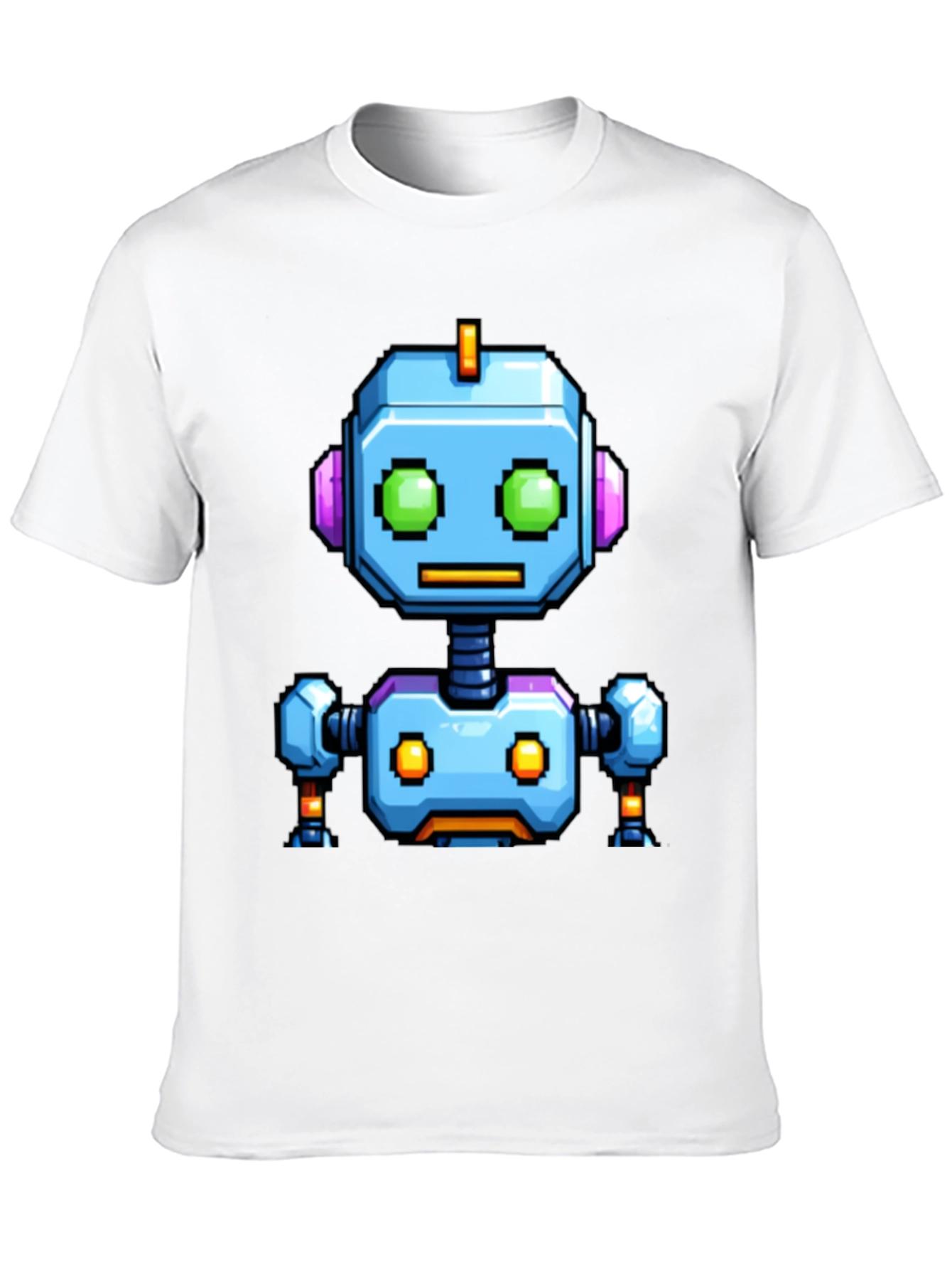 Pixel Art Robot Graphic Tee - Black