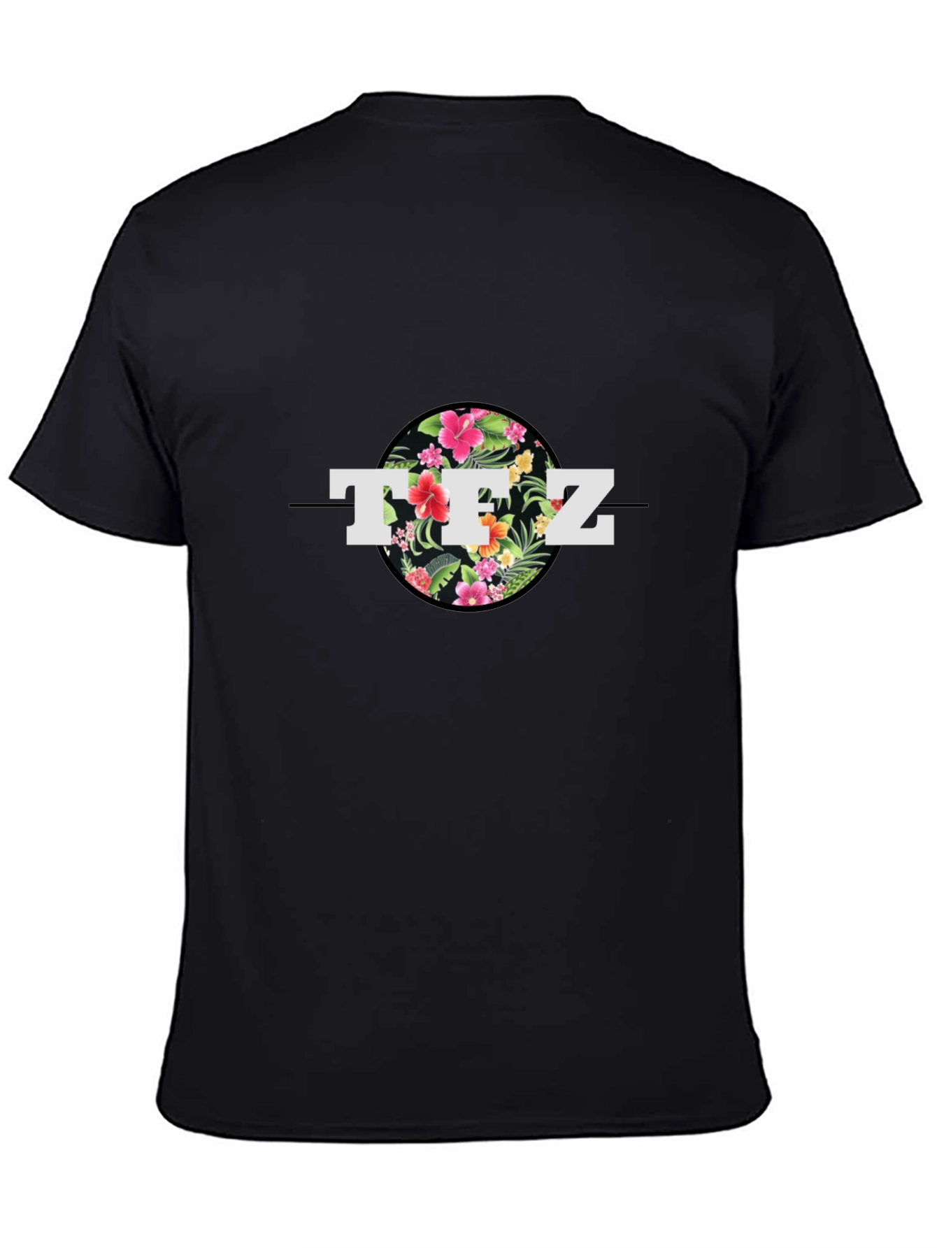Floral TFZ Graphic Black T-Shirt