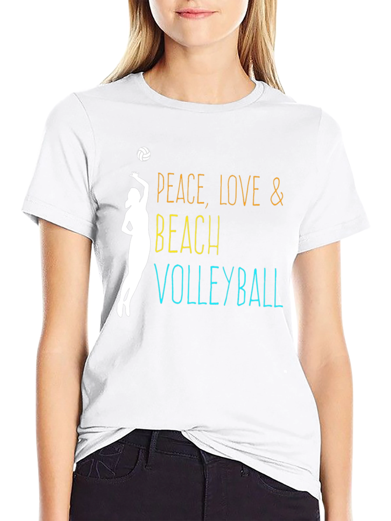 Peace Love Beach Volleyball Graphic Tee