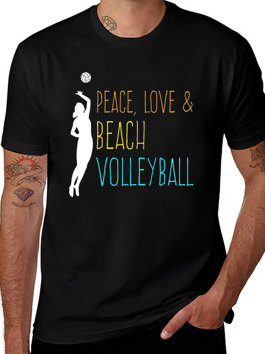 Peace Love Beach Volleyball Graphic Tee