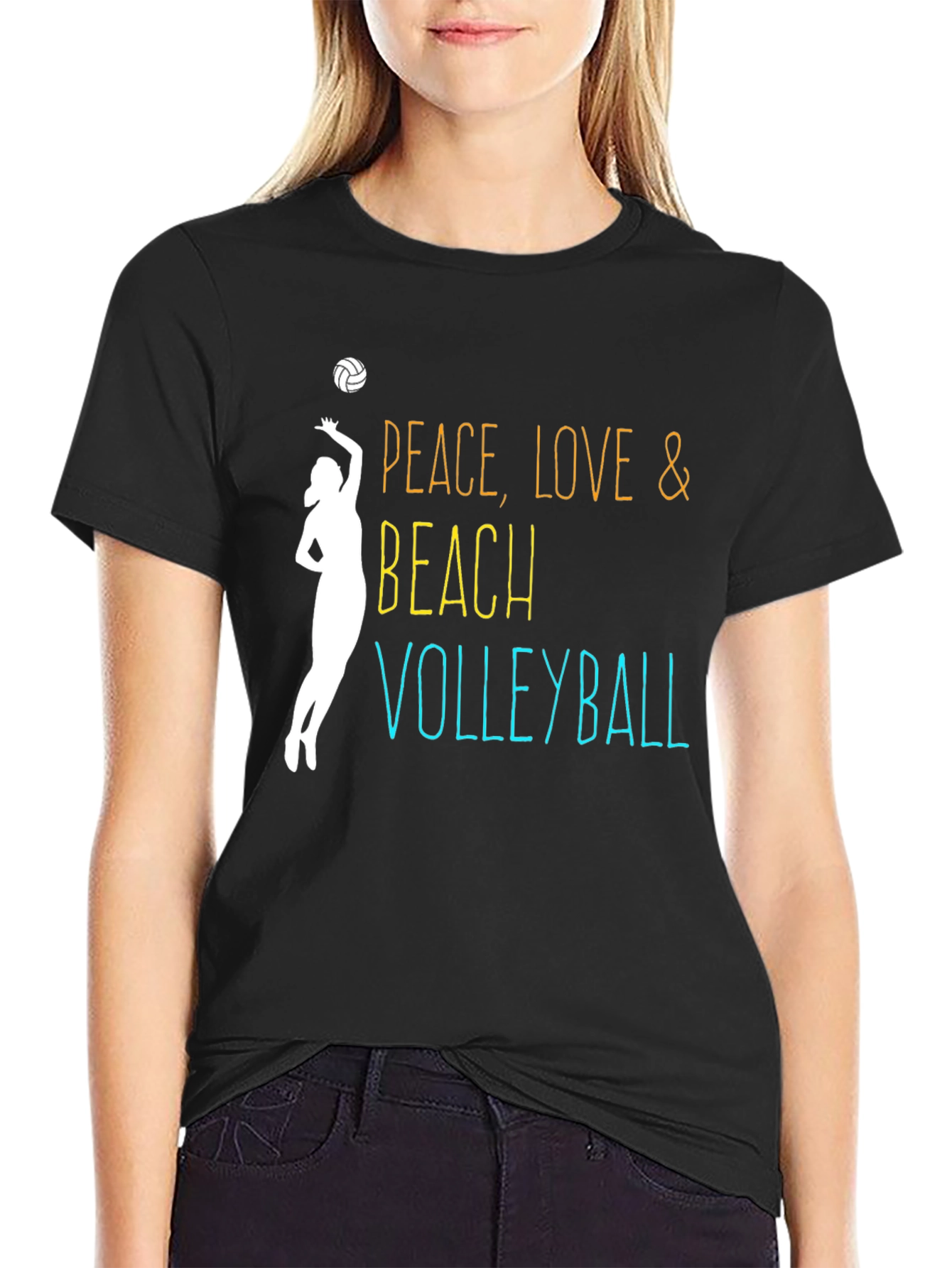Peace Love Beach Volleyball Graphic Tee