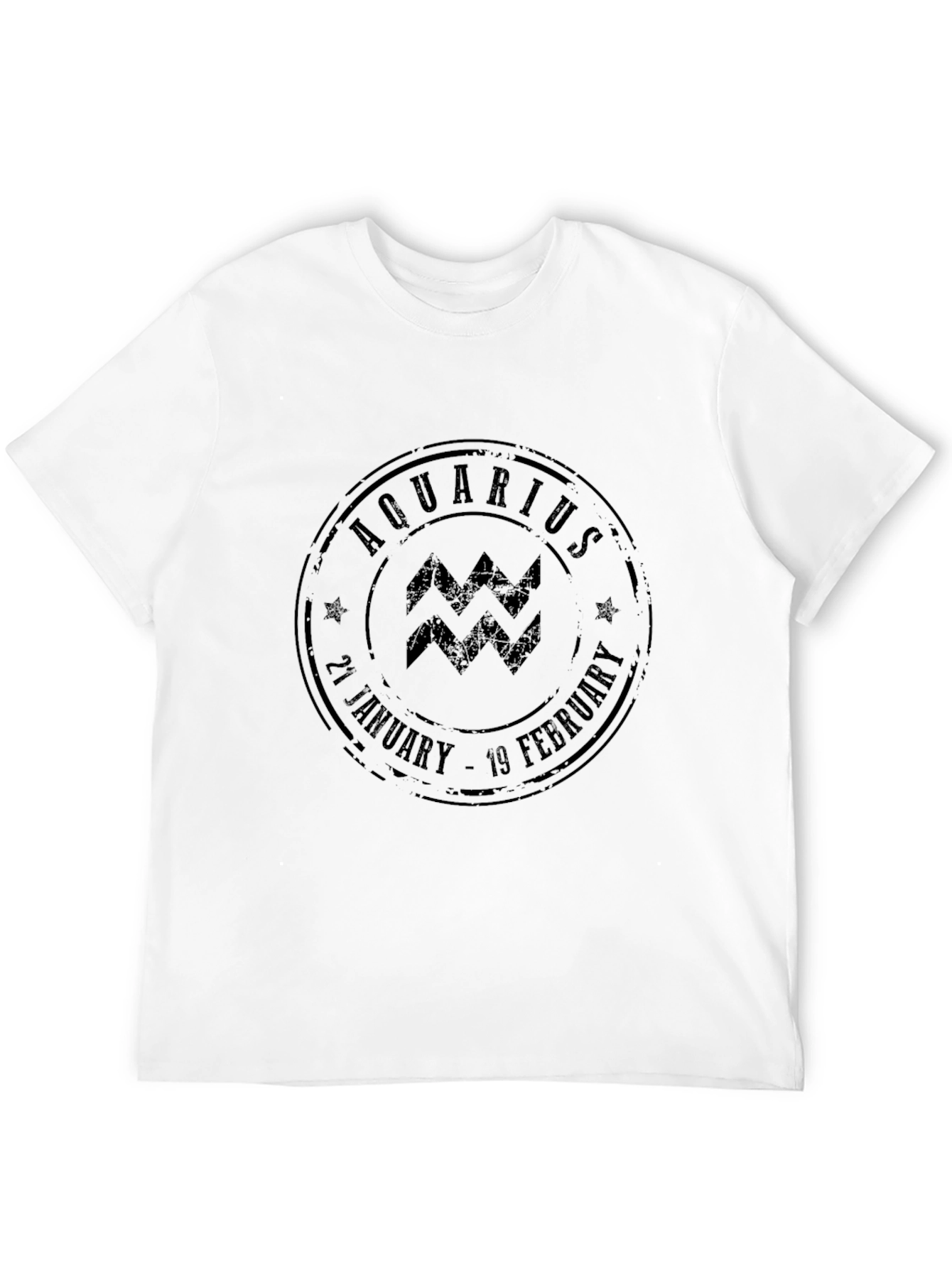 Aquarius Zodiac Sign Black T-Shirt