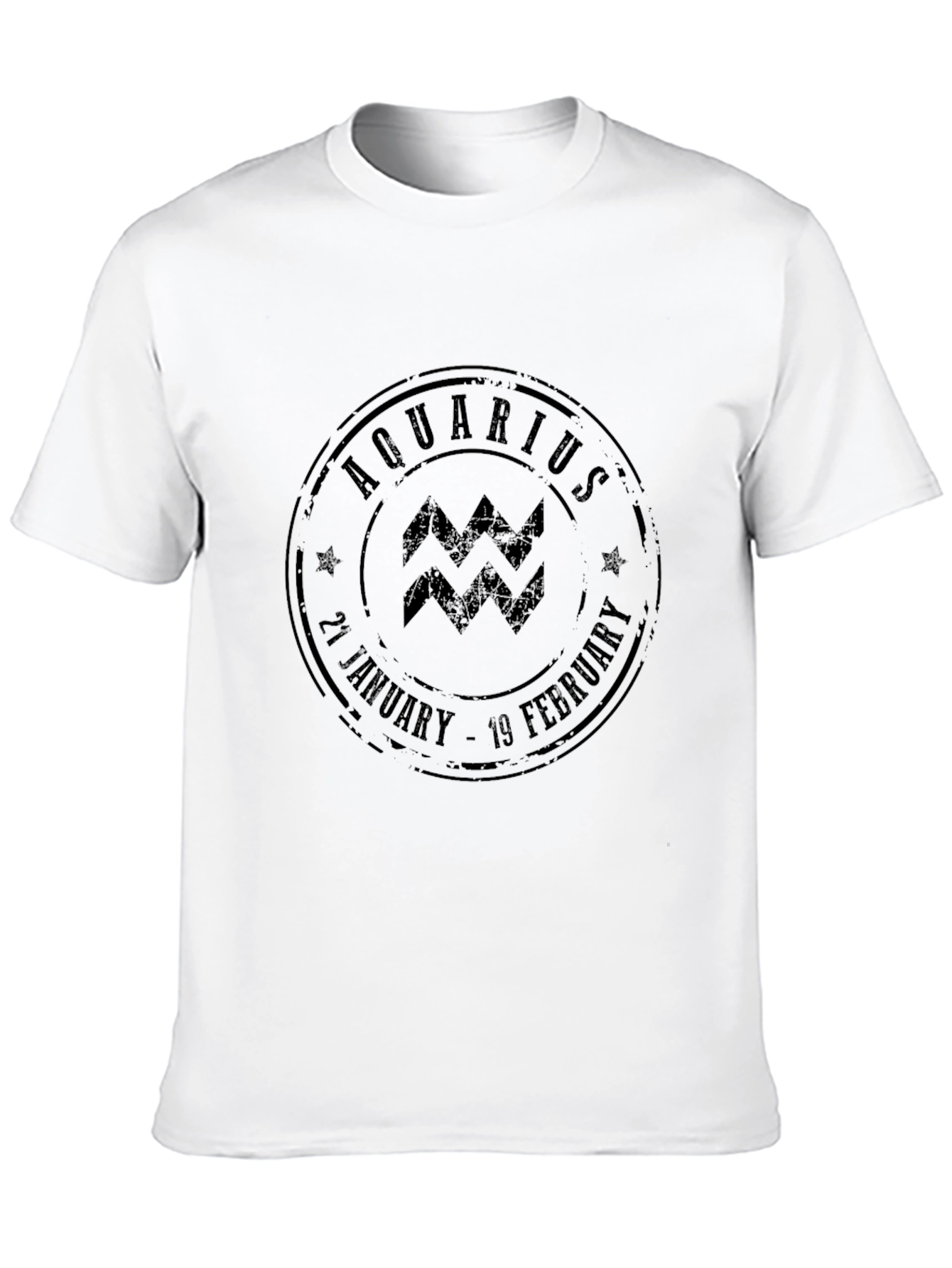 Aquarius Zodiac Sign Black T-Shirt