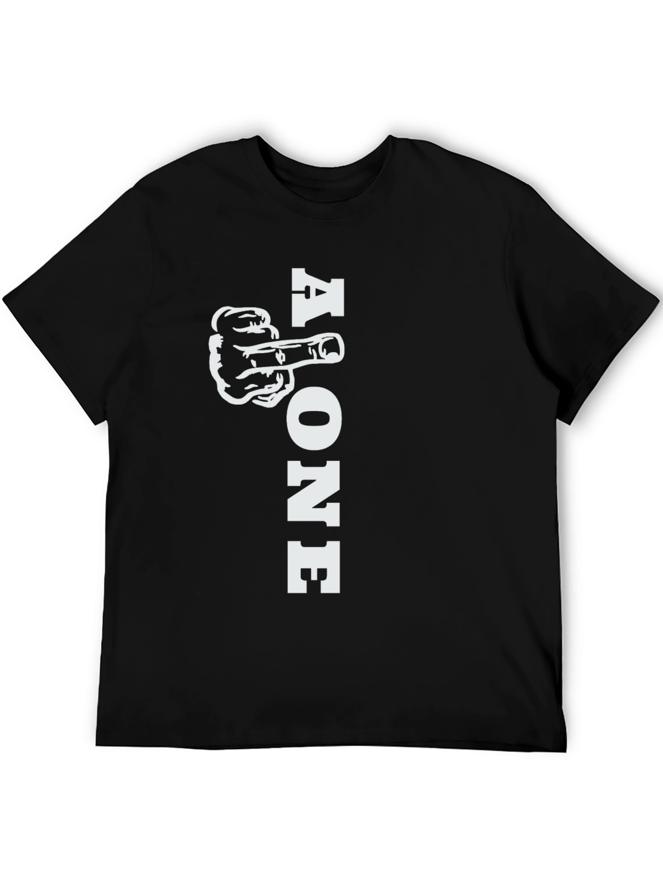 Alone Middle Finger Graphic T-Shirt