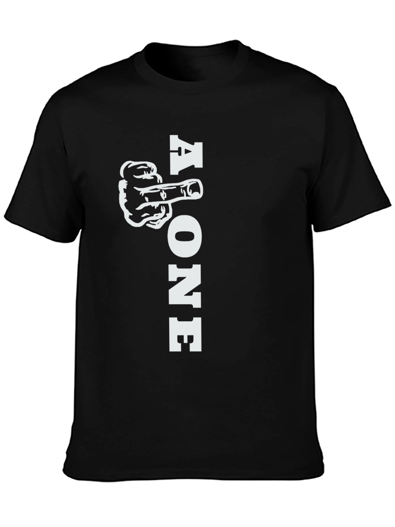 Alone Middle Finger Graphic T-Shirt