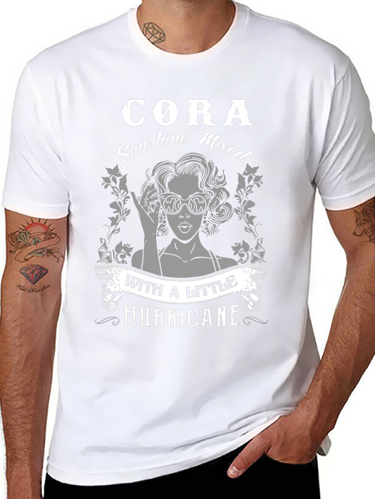 Cora Sunshine Mixed with Hurricane Graphic T-Shirt