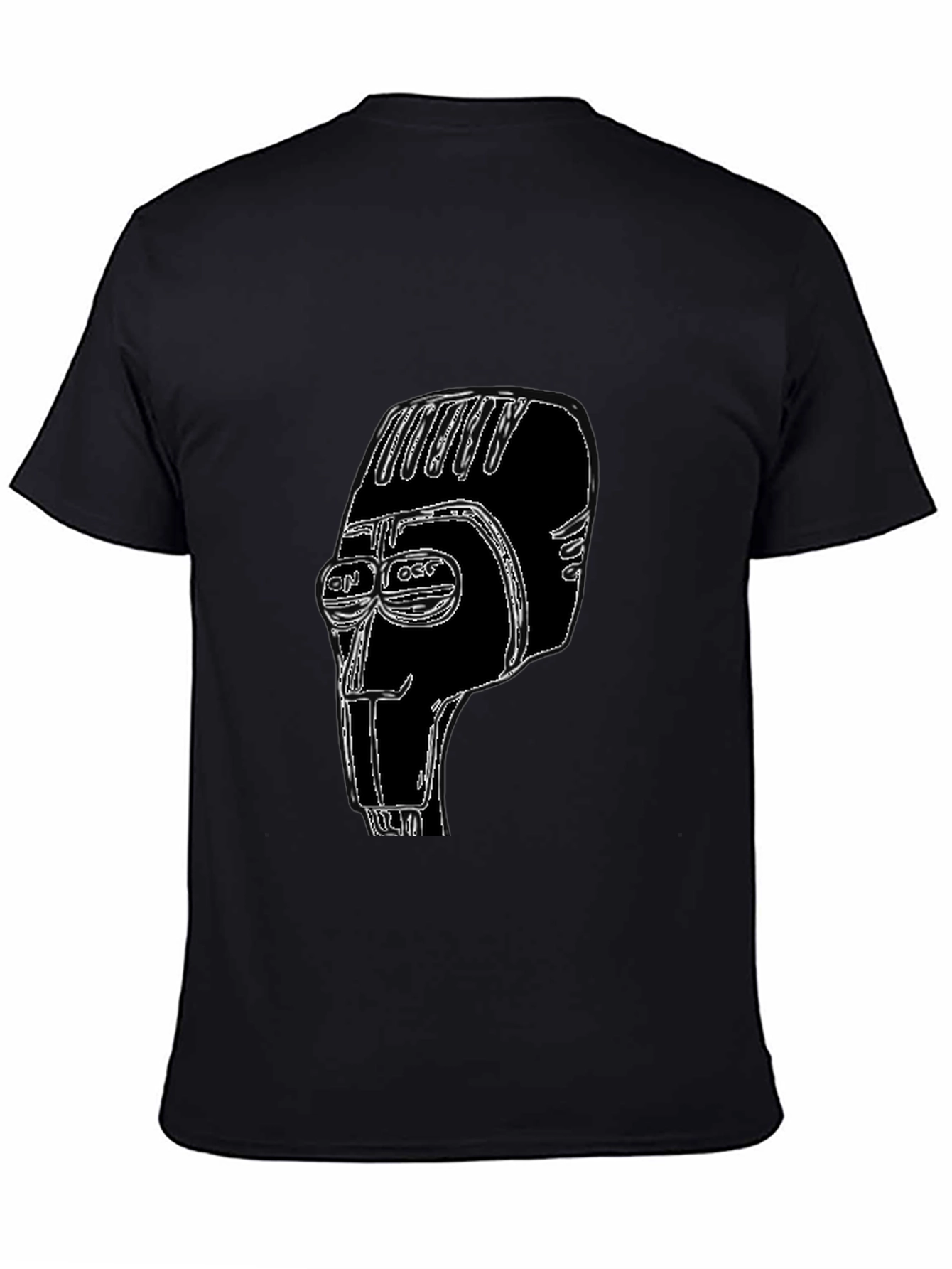 Abstract Head Graphic T-Shirt - Black