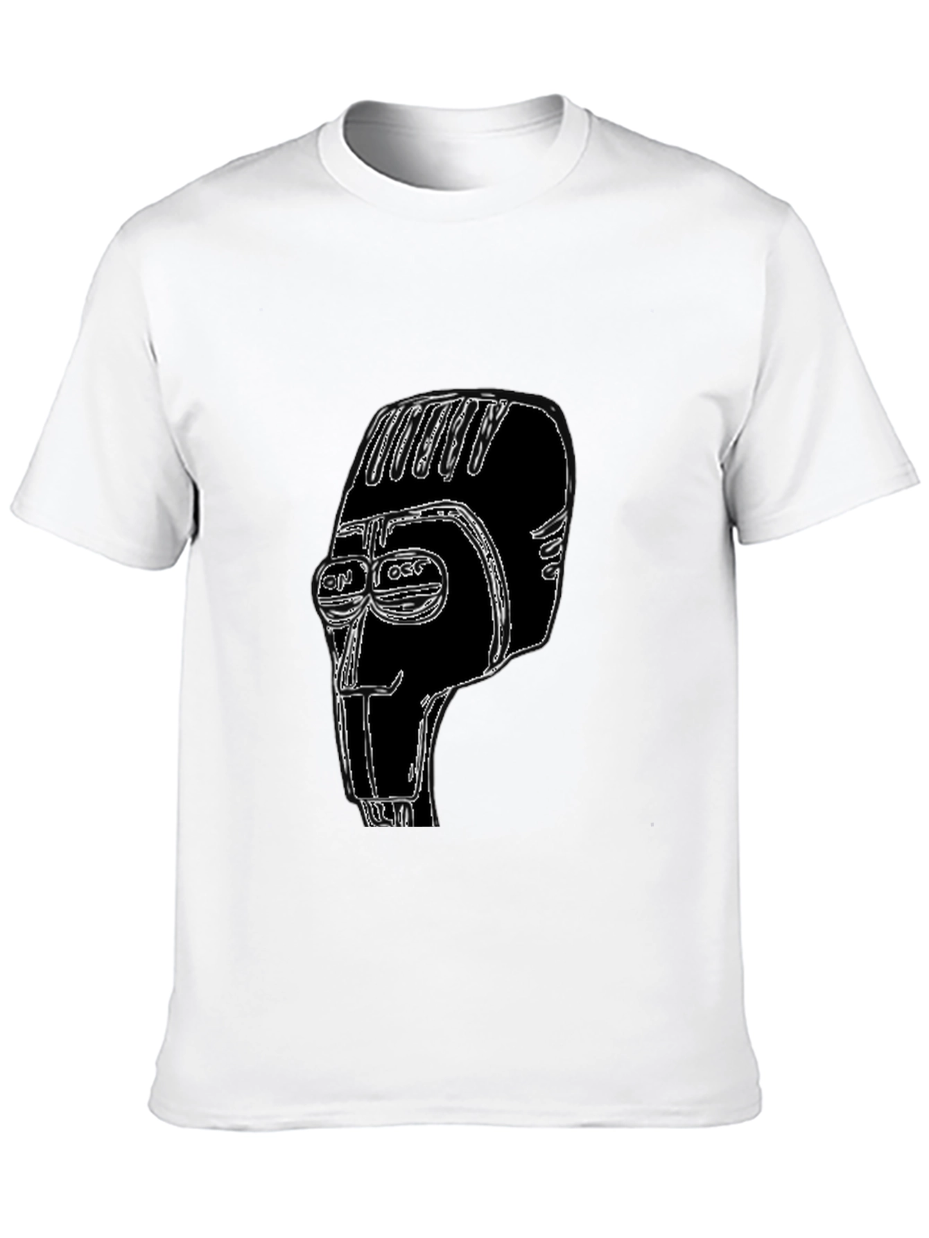 Abstract Head Graphic T-Shirt - Black