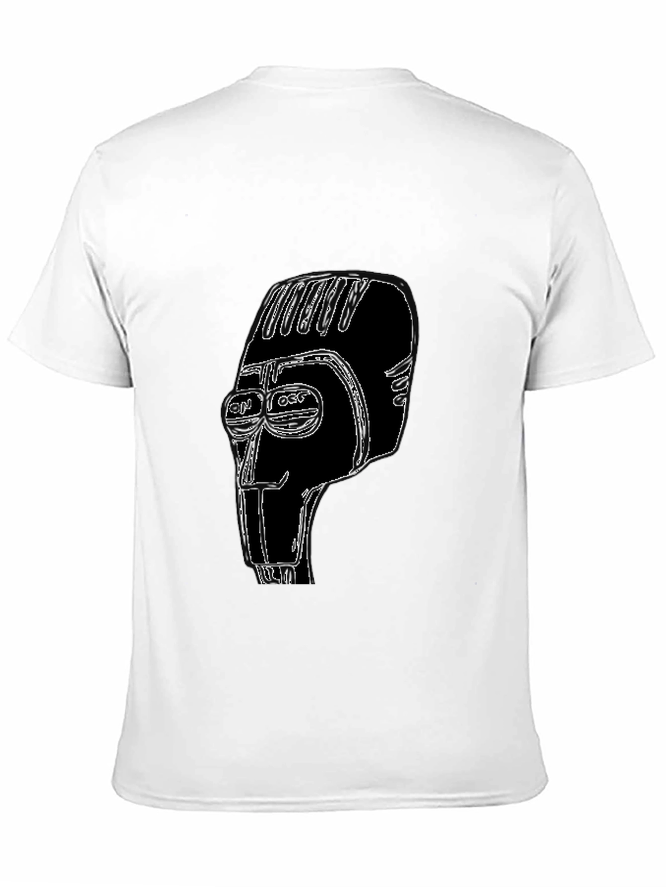 Abstract Head Graphic T-Shirt - Black