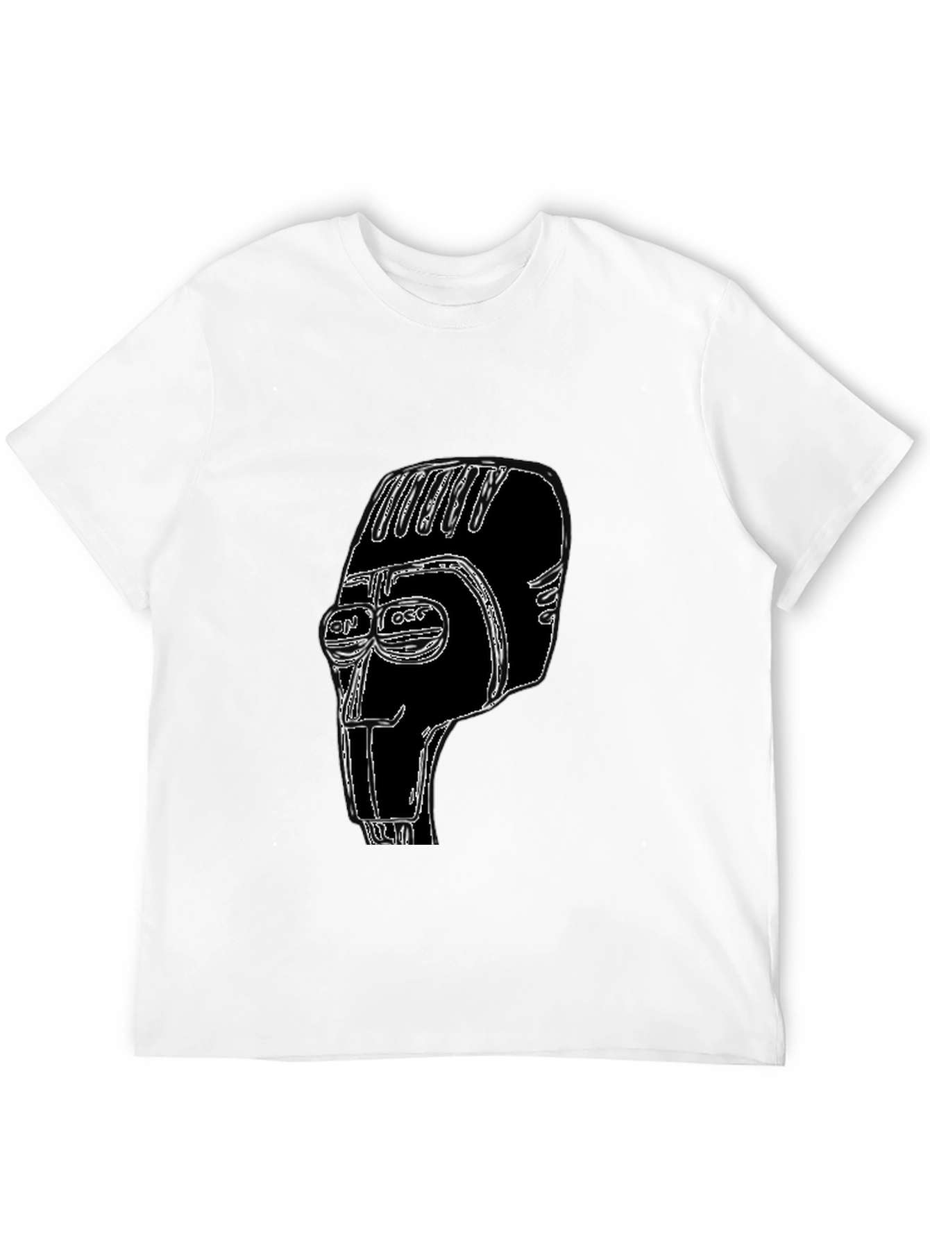 Abstract Head Graphic T-Shirt - Black