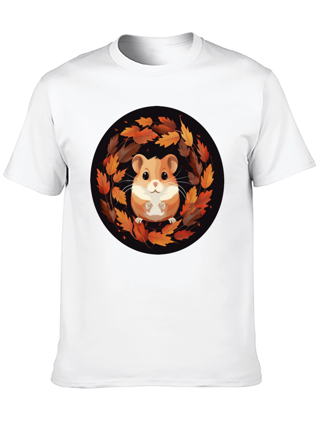 Hamster Autumn Leaves Graphic T-Shirt