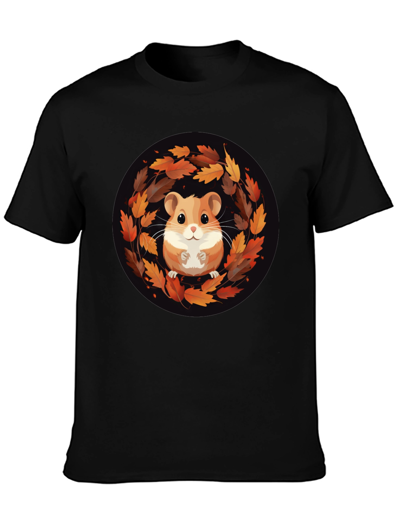 Hamster Autumn Leaves Graphic T-Shirt