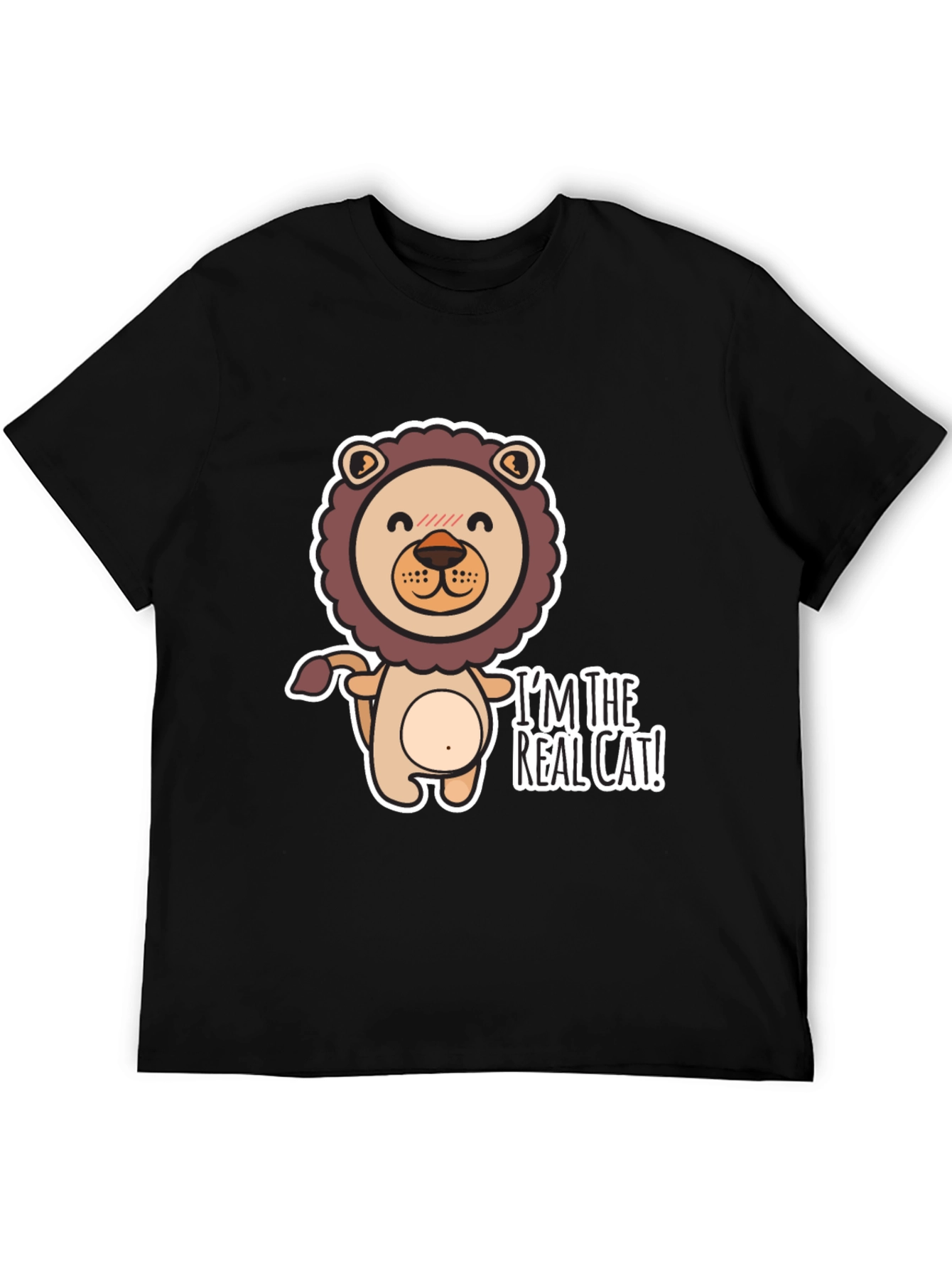 Im The Real Cat! Black Graphic T-Shirt