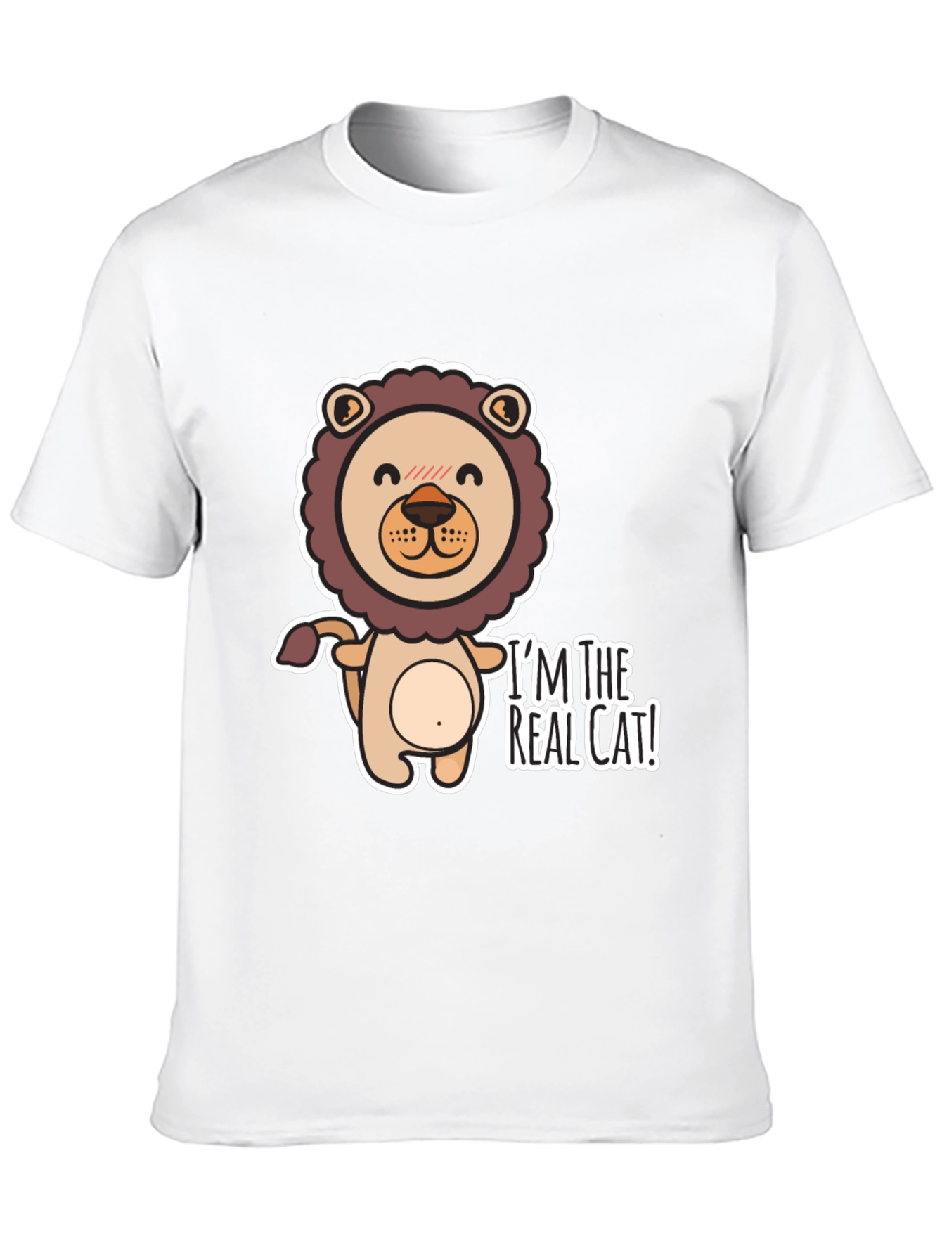 Im The Real Cat! Black Graphic T-Shirt