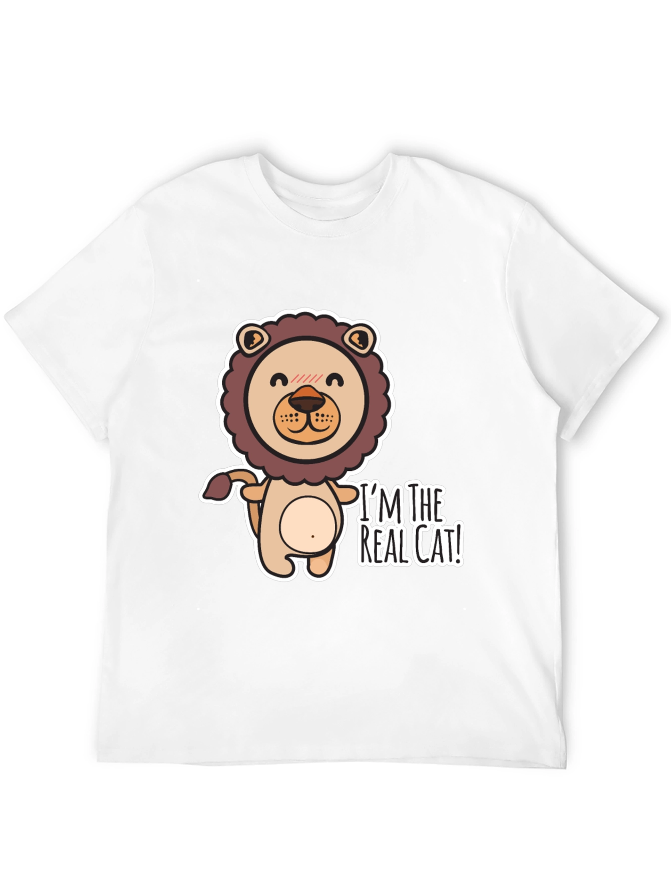 Im The Real Cat! Black Graphic T-Shirt